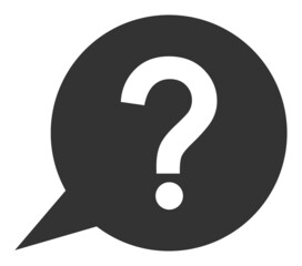 Question message vector icon. A flat illustration design used for question message icon, on a white background.