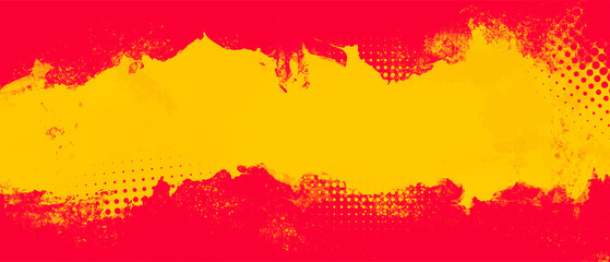 Yellow and red abstract grunge background with halftone style.	