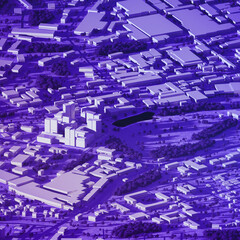 Architectural model of the future city from a bird`s eye view. 