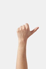 Woman hand with thumb up.