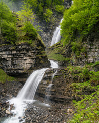 Fototapeta premium Diesbachfall waterfall in Switzerland near Glarus
