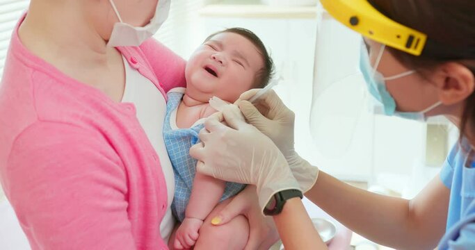 asian baby get vaccinated