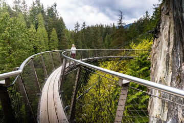 Naklejka premium Capilano Suspension Bridge in North Vancouver: Cliff Walk
