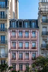Fototapeta premium Paris, luxury parisian facade in the 6e arrondissement, a chic district in the center 