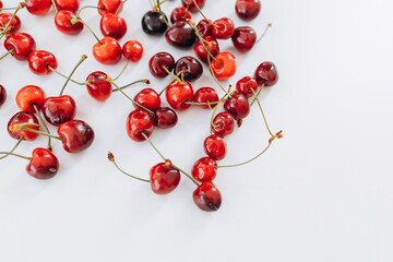Obraz na płótnie Canvas Fresh ripe cherry pattern background