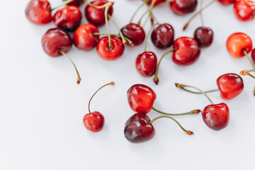 Naklejka na ściany i meble Fresh ripe cherry pattern background