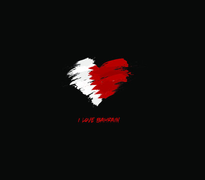 Bahrain grunge flag heart for your design