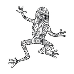Mandala Frog Coloring Page For Kids