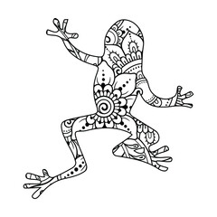 Mandala Frog Coloring Page For Kids