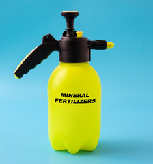 Mineral Fertilizers agricultural chemicals in in a plastic spray