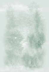 Forest silhouette background in fog vertical orientation