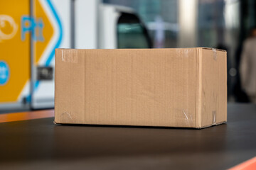 Cardboard Box on Cargo Distribution Belt