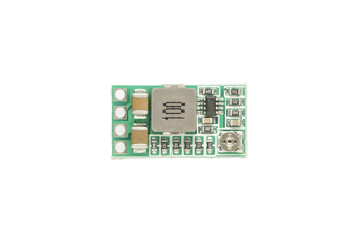 DC step-down transformer module isolated on white background