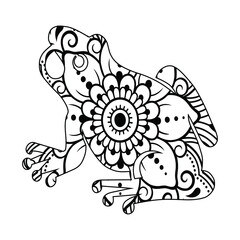 Mandala Frog Coloring Page For Kids