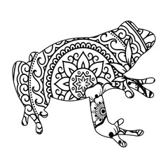 Mandala Frog Coloring Page For Kids