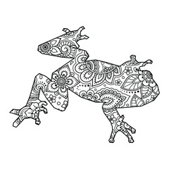 Mandala Frog Coloring Page For Kids