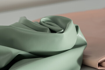 Draped mint leather for background
