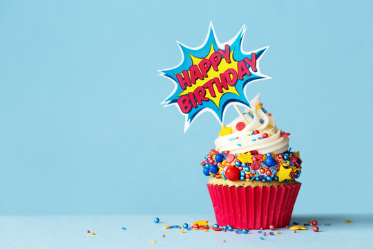 Birthday cupcake for a superhero