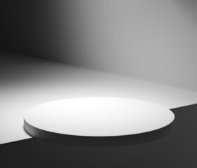 Minimalism abstract background, pedestal. 3d illustration.