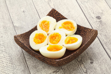 Boiled chicken egg for breakfast