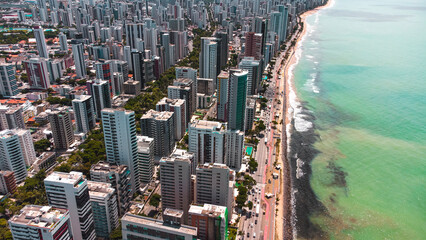 Recife Praia Boa Viagem Orla Litoral Pernambuco Parque Dona Lindu Pr&eacute;dios Gentrifica&ccedil;&atilde;o Oscar Niemeyer Arquitetura Engenharia Constru&ccedil;&otilde;es Paisagem Drone Mar Oceano Cidade