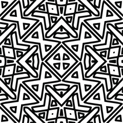 Abstract background with black and white mandala. Line art.Unique geometric vector swatch. Perfect for site backdrop, wrapping paper, wallpaper, textile and surface design. 