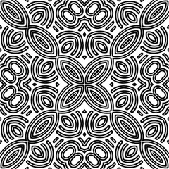 Abstract background with black and white mandala. Line art.Unique geometric vector swatch. Perfect for site backdrop, wrapping paper, wallpaper, textile and surface design. 