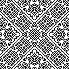 Abstract background with black and white mandala. Line art.Unique geometric vector swatch. Perfect for site backdrop, wrapping paper, wallpaper, textile and surface design. 