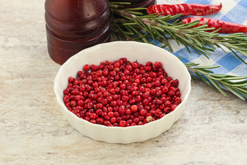 Red pepper corn seeds aroma