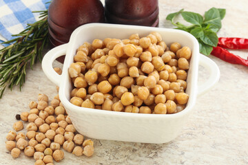 Boiled chickpea in the bowl