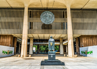 Entrance State Capitol Building Legislature Honolulu Hawaii