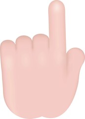 3d cartoon human hand gesture. Hand Emoji.