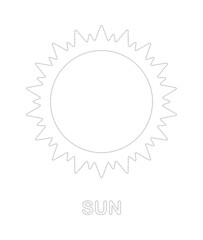 Sun tracing worksheet for kids