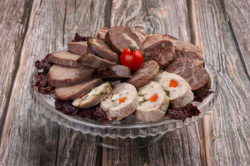Meat plate with beef and chicken