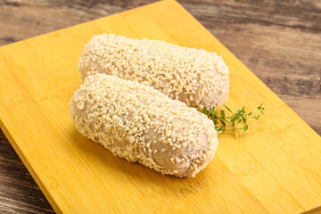 Raw chicken cutlet for roast