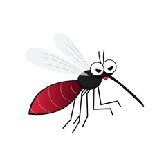 Mosquito cartoon. mosquito vector on white background.