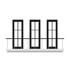 Balcony vector. free space for text. wallpaper. Door vector.