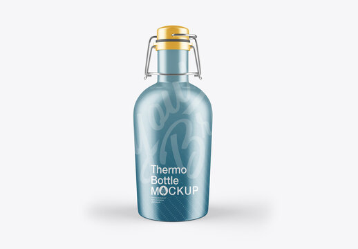 Metallic Thermo Bottle  Mockup
