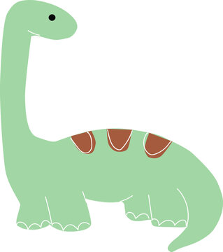 Vector image of a cute dinosaur. Children's illustration.