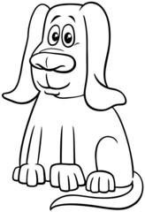 cartoon funny dog animal character coloring book page