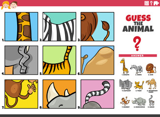 guess cartoon animal characters educational game for kids