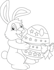 Funny  easter coloring page for kids