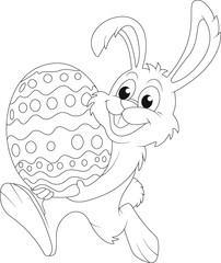 Funny easter coloring page for kids