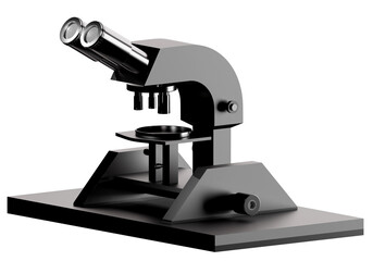 Laboratory microscope. Microscope visualization minimalist style. Laboratory equipment on white....