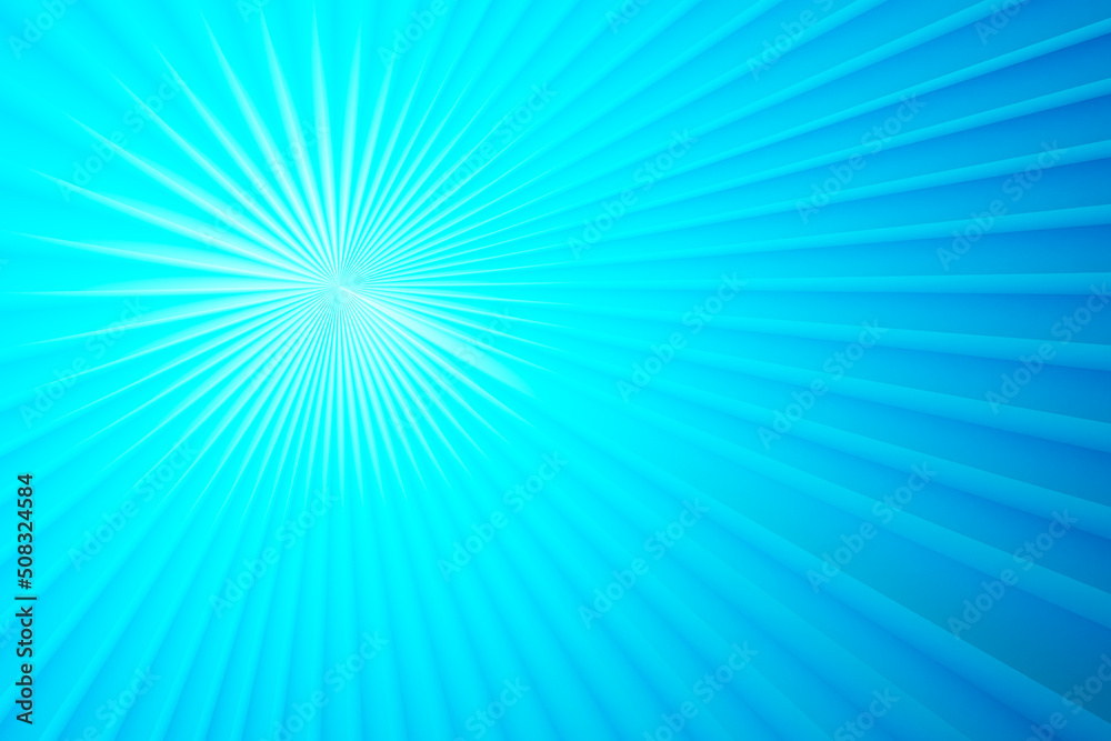 Poster turquoise background. simple sunny background. pattern is abstract. rays diverging in different dire