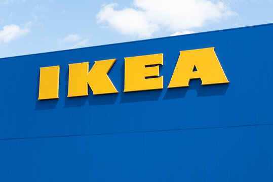 IKEA is the world's largest furniture retailer. IKEA logo on store