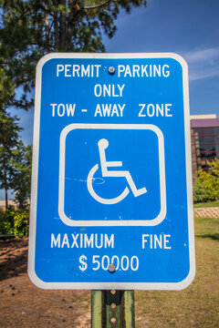 Augusta Technical College handicap sign close up