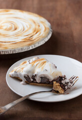 Ooey Gooey S'Mores Pie, Whole and Slice