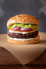Loaded gourmet vegetarian burger