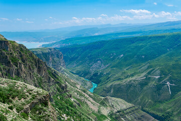 Fototapeta premium mountain landscape, view of the canyon of the Sulak river in Dagestan